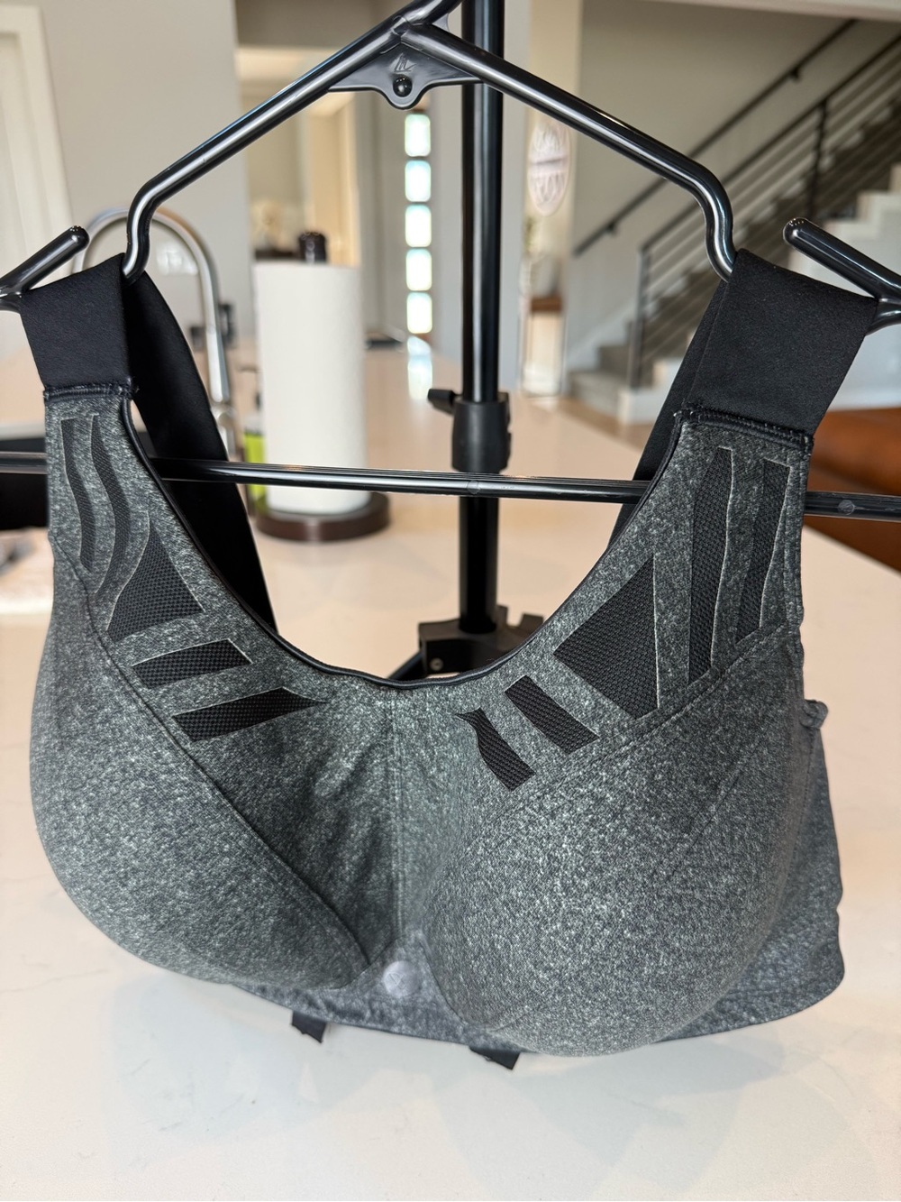 Livi Active Gray & Black High-Support Sports Bra